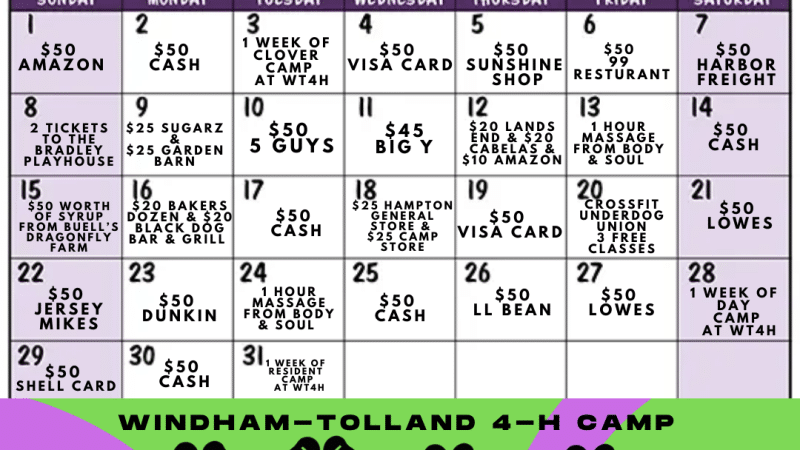 March Calendar Raffle